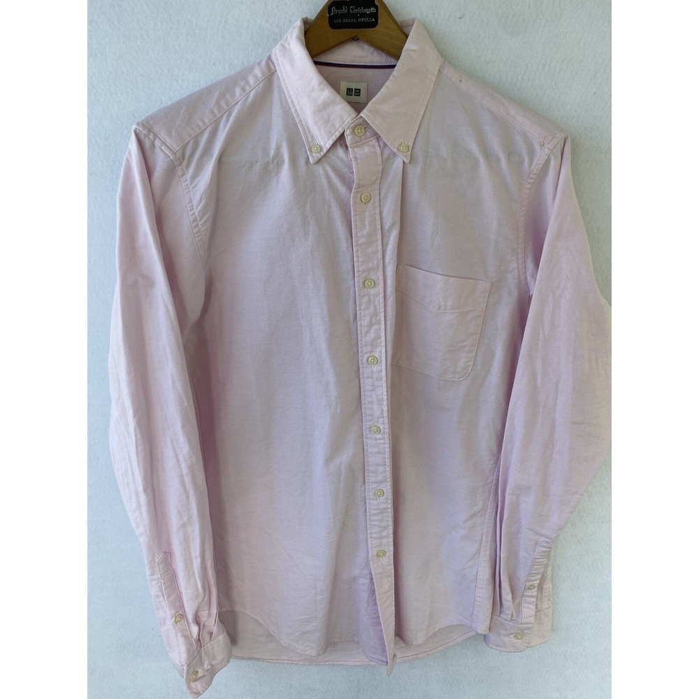 UNIQLO Button-Up Shirt Long Sleeve Mens M Pink